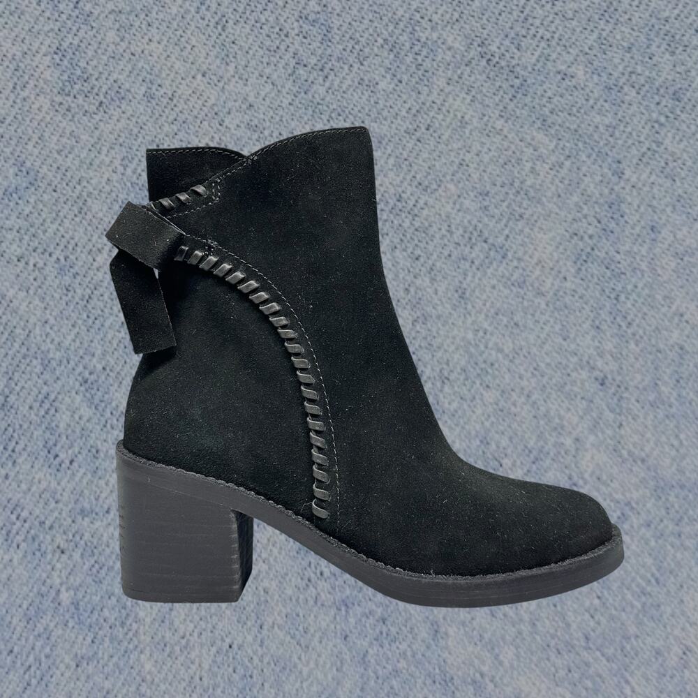 UGG Women's Fraise Whipstitch Suede Ankle Boots in Black, Size 6.5 - Picture 2 of 6